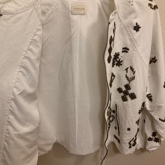 Chico’s white zipper jacket long sleeve - Picture 6 of 11